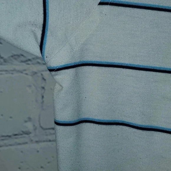 FootJoy FJ Golf Blue Striped Short Sleeve Polo Shirt Men's sz Large with Logo. - Picture 10 of 15